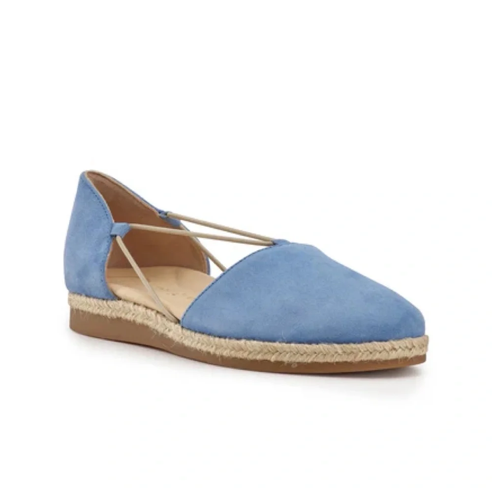 Paul Green Alegra Espadrille In Pacific Soft Suede Sz 9